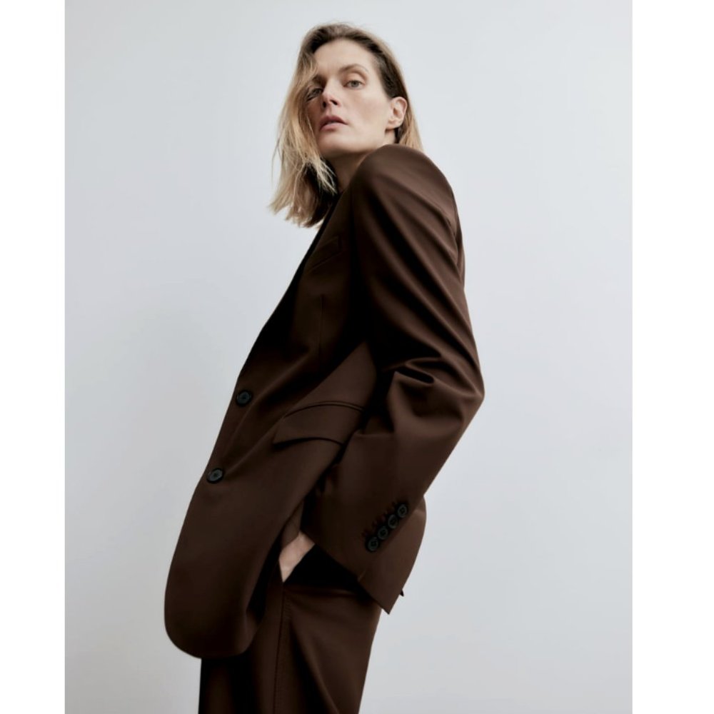 ZARA NEW WOMAN STRAIGHT CUT BLAZER WITH POCKETS BROWN 2600/645 XS-XXL - Picture 2 of 11